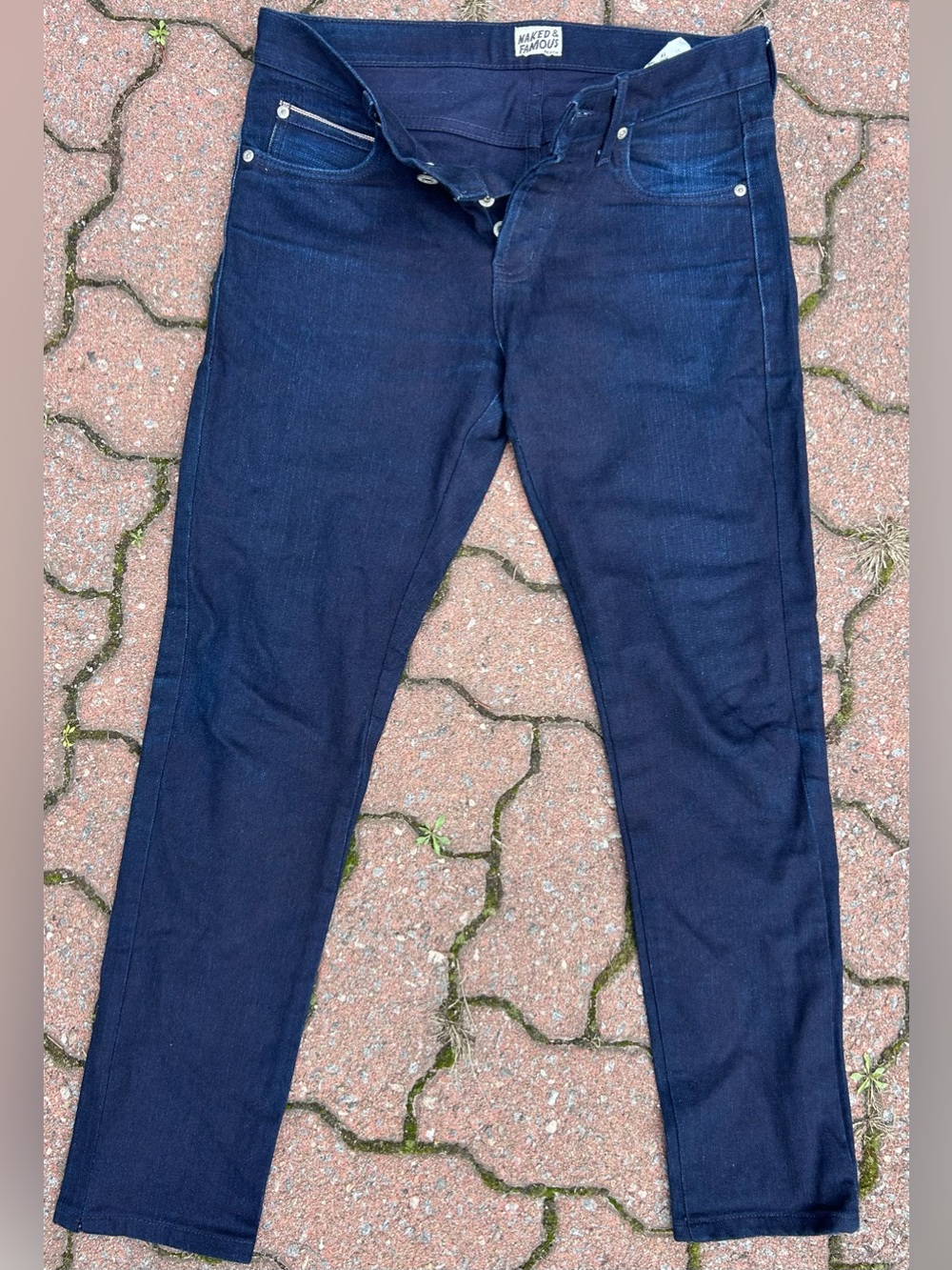Naked & Famous Skinny Guy Indigo Stretch Selvedge Jeans Men’s 31 Raw Denim